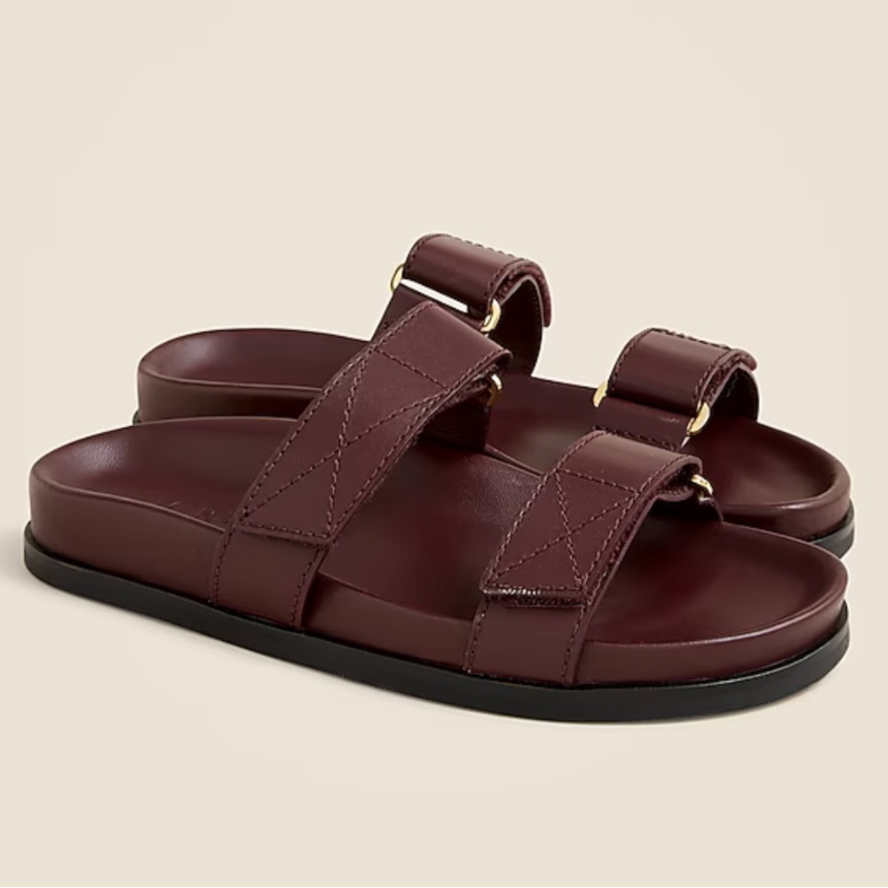 J. Crew Colbie Wide Wrap Leather Slide Sandals